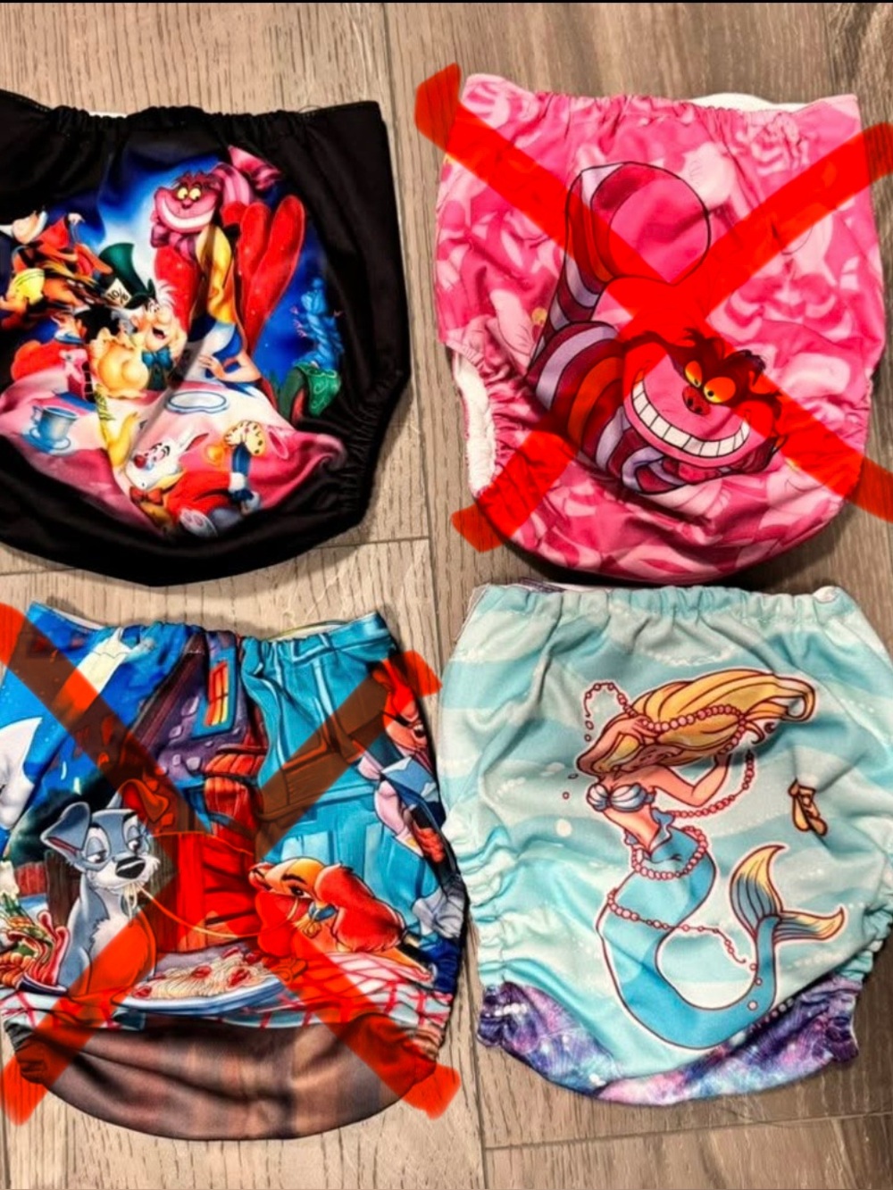 Disney Theme Cloth Diapers with Liners Set of 5 | Message for Only One